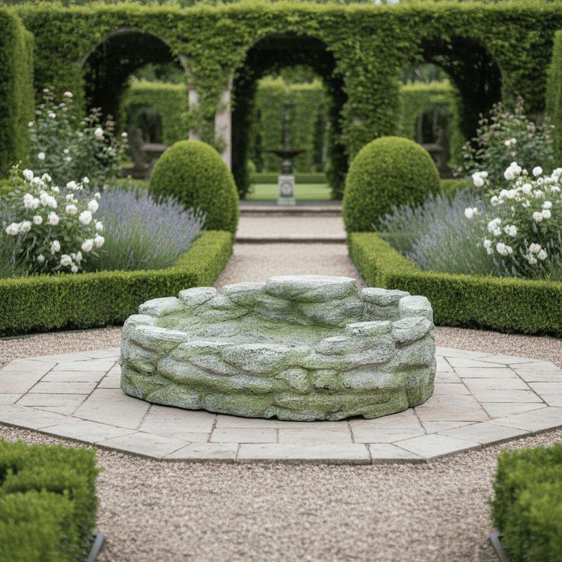 Stone Pool Garden Fountain (47 - Inch) Side Angle