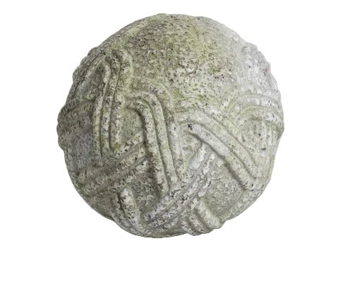 Stone Rope Sphere Outdoor Statue (4 - Inch)