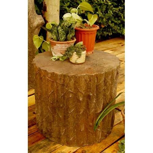 Stump Stool Statue (17 - Inch) Side Angle