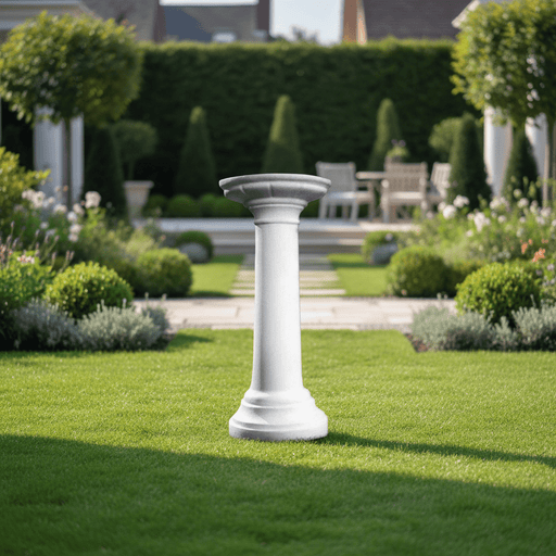 Stylized Flower Pedestal Statue (34-Inch)