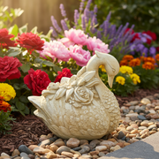 Swan Garden Statue (8 - Inch) Side Angle