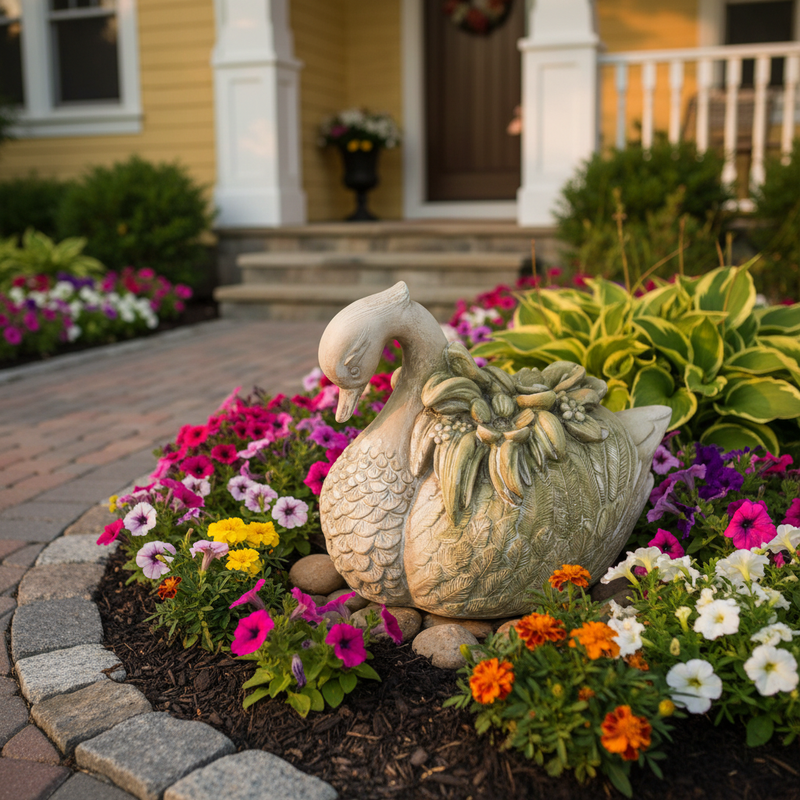 Swan Garden Statue (8-Inch)