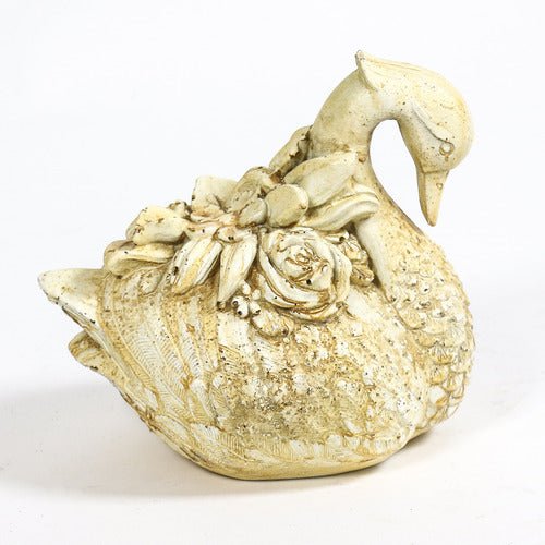 Swan Garden Statue (8 - Inch) Side View