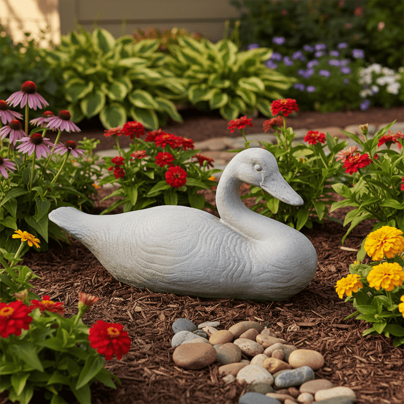 Swan Garden Statue (9 - Inch) Side Angle