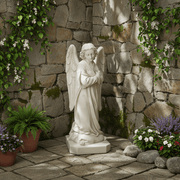 Sympathy Winged Angel Outdoor Statue (39 - Inch) Side Angle