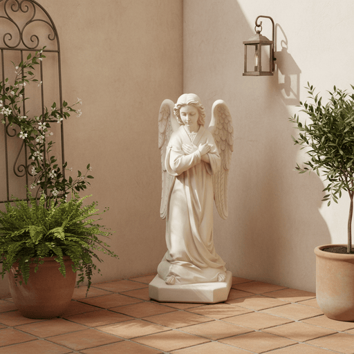 Sympathy Winged Angel Outdoor Statue (39 - Inch) Side Angle