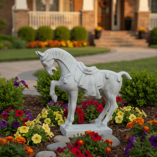 Tang Horse Garden Statue (10 - Inch) Side Angle