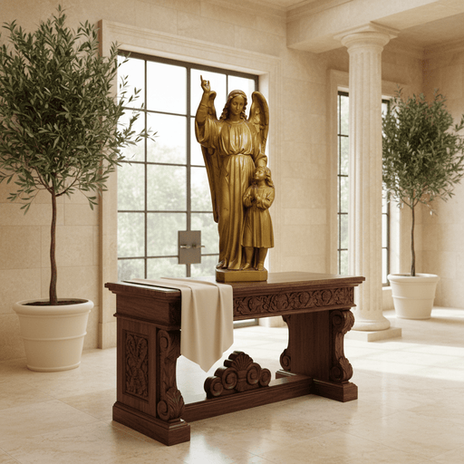 Teaching Guardian Angel with Child Outdoor Statue (26-Inch)