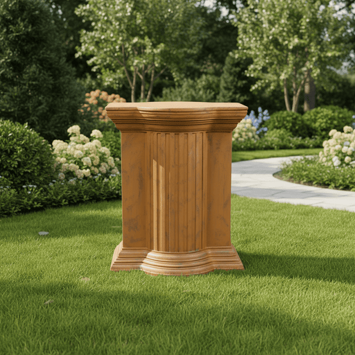 Temple Pedestal Statue (29 - Inch) Side Angle