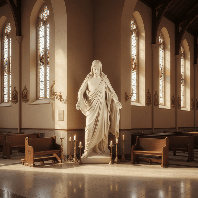 Thorvaldsen’s Christ Religious Statue (60 - Inch) Side Angle