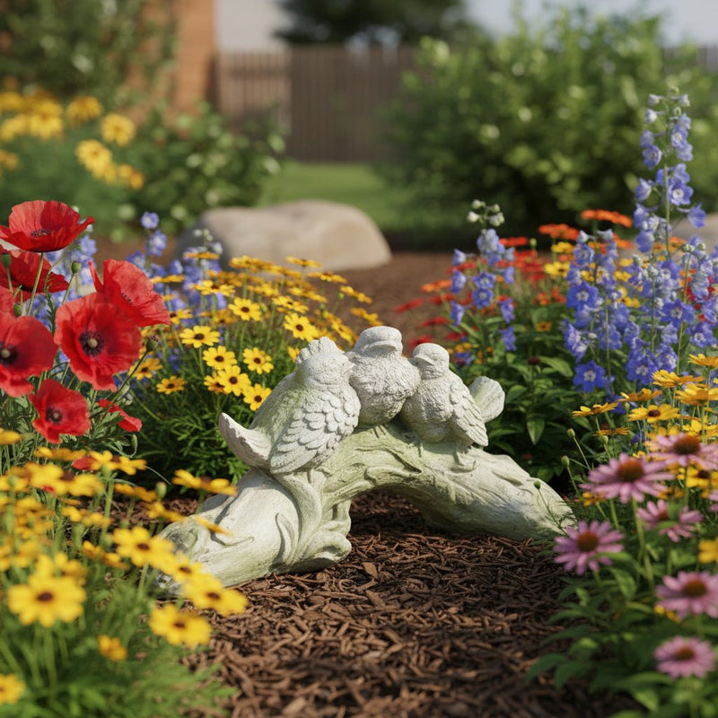 Three Birds Of A Feather Statue (9 - Inch) Side Angle