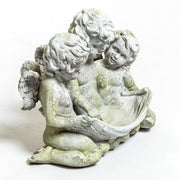 Three Cherub Birdfeeder Statue (13 - Inch) Different Angle