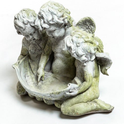 Three Cherub Birdfeeder Statue (13 - Inch)