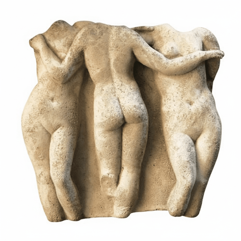 Three Graces Frieze Statue (15 - Inch) Side View