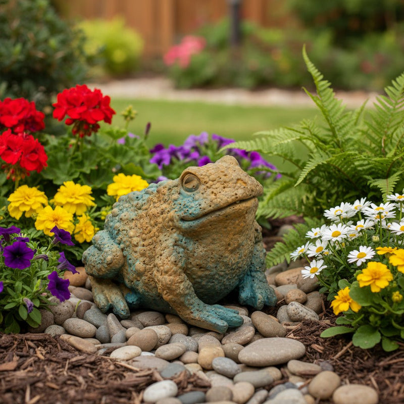 Toad Garden Statue (4.94 - Inch) Side Angle