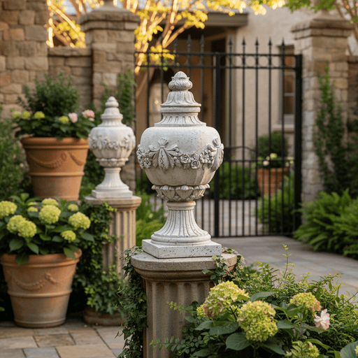 Tower Wall Finial Outdoor Statue (31 - Inch) Side Angle