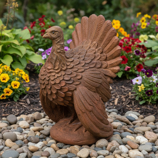Turkey Bird Garden Statue (18 - Inch) Side Angle