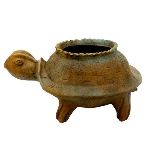 Turtle Garden Statue (14 - Inch) Side View