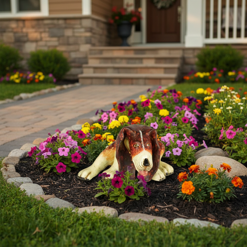 Tuxedo Laidman Garden Statue (3 - Inch) Side Angle