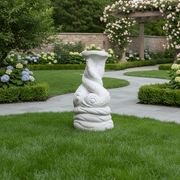 Twisted Dolphin Outdoor Statue (18 - Inch) Side Angle