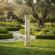 Twisted Pedestal Statue (45 - Inch) Side Angle