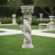 Twisted Rose Pedestal Statue Bf (48 - Inch) Side Angle