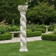 Twisted Rose Pedestal Statue Bf (72 - Inch) Side Angle