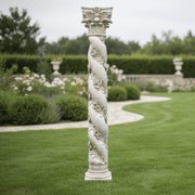 Twisted Rose Pedestal Statue Bf (84 - Inch) Side Angle