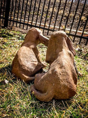 Two Playful Hounds Statue (9 - Inch) Different Angle