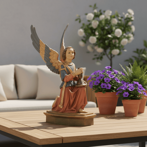 Umbrian Kneeling Angel Right Statue (8-Inch)