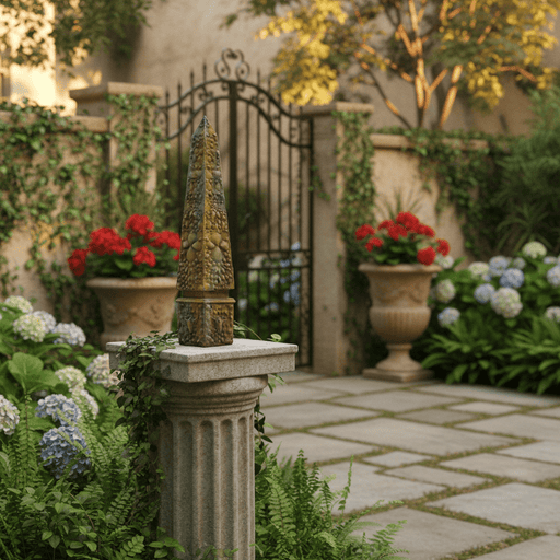 Venetian Obelisk Outdoor Statue (72 - Inch) Side Angle