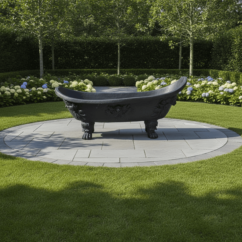 Victorian Bathtub Statue (27 - Inch) Side Angle