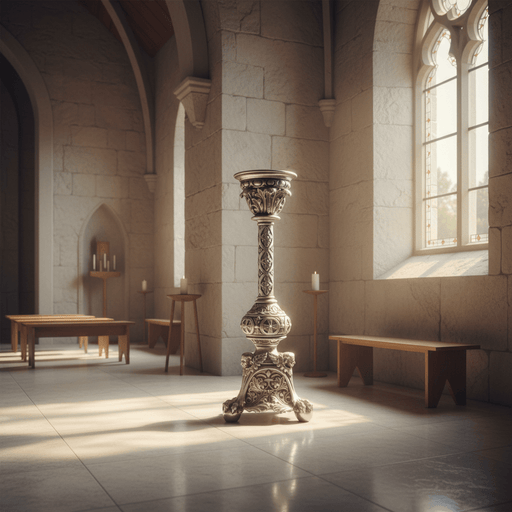 Victorian Candleholder Religious Statue (24 - Inch) Side Angle