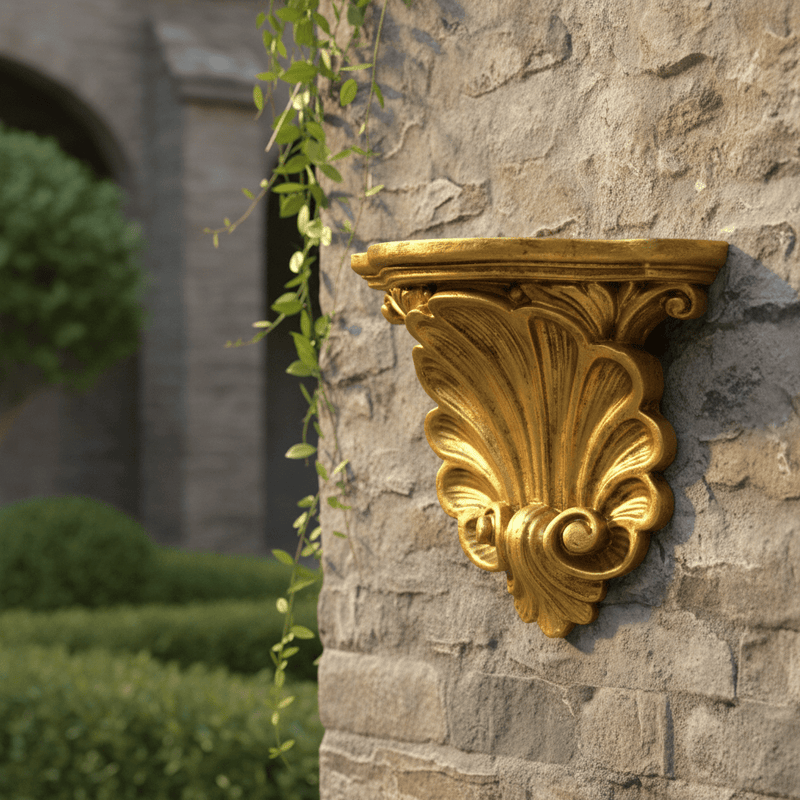 Victorian Shell Outdoor Bracket (11 - Inch) Side Angle