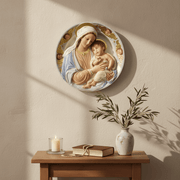 Virgin Mary Madonna and Child Catholic Plaque (28.0 - Inch) Side Angle