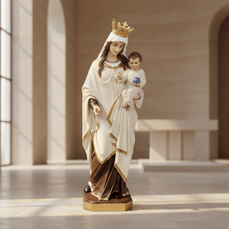 Virgin Mary with Child Statue (65 - Inch) Side Angle