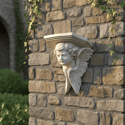 Wall - Mounted Shelf With Cherub Face Bracket (16 - Inch)