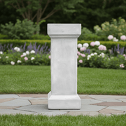 Weathered Square Pedestal Statue (42 - Inch) Side Angle
