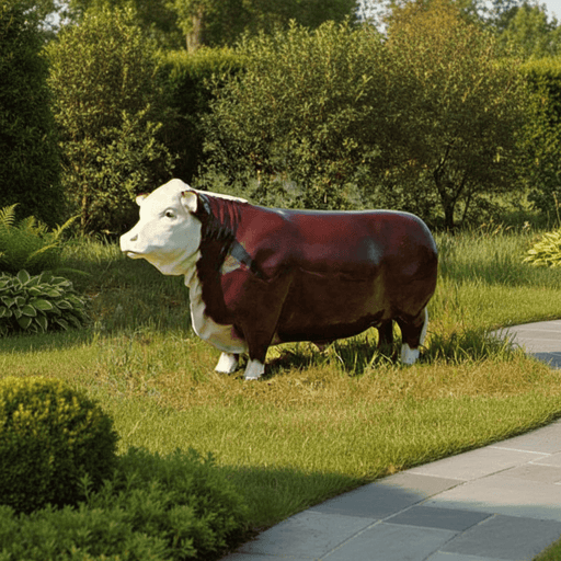 Western Steer Garden Statue (49 - Inch) Side Angle