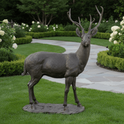 White Tail Deer Garden Statue (64 - Inch) Side Angle