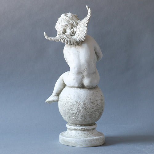 Winged Cherub Outdoor Statue (16 - Inch)