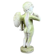 Winged Cherub Outdoor Statue (30 - Inch) Different Angle