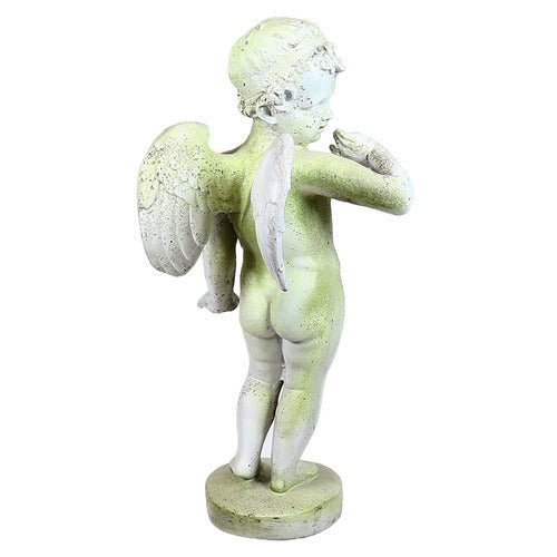 Winged Cherub Outdoor Statue (30 - Inch) Different Angle