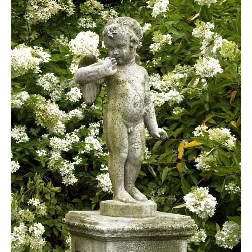 Winged Cherub Outdoor Statue (30 - Inch)