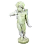 Winged Cherub Outdoor Statue (30 - Inch) Other Angle