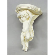 Winged Cherub Plaque Outdoor Statue (13 - Inch)