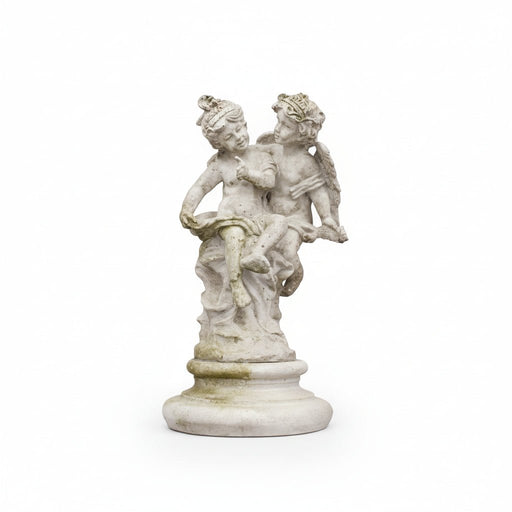Winged Cherubs Playing Outdoor Statue (16 - Inch)