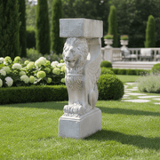 Winged Lion Outdoor Statue (32 - Inch) Side Angle