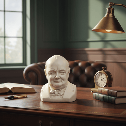 Winston Churchill Bust Display Decor (7-Inch)