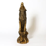 Wolf Howling Garden Statue (37 - Inch) Side Angle View